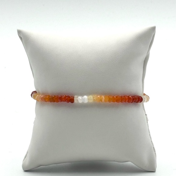 “Jenny Leigh” Luxury Artisan High Quality Mexican Fire Opal Silver Bracelet